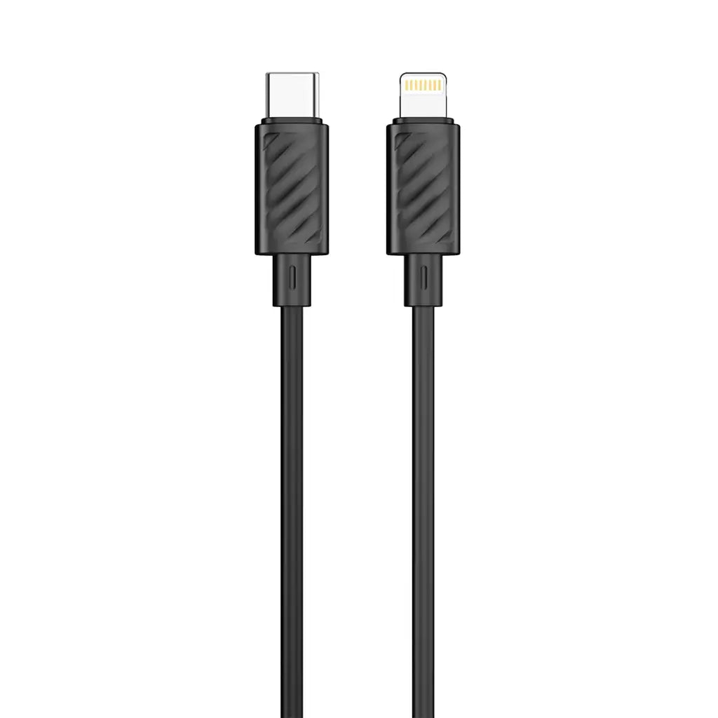 Porodo Blue Dual Port 36W Car Charger with Lightning Cable – USB-C & USB-A Ports, Fast Charging, Black-Flash Zone Electronics فلاش زون للالكترونيات