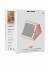 Load image into Gallery viewer, Porodo Lily LED Portable Tri-Fold Makeup Mirror-Flash Zone Electronics فلاش زون للالكترونيات