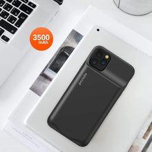 Load image into Gallery viewer, Porodo Battery Case for iPhone 11 Pro, Qi 5W Wireless Power Battery Case 3500mAh, 2A Fast USC-C Re-charge, Portable & Convenient Charging Case, Protective Charging Case iPhone 11 Pro - Black-Flash Zone Electronics             فلاش زون للالكترونيات