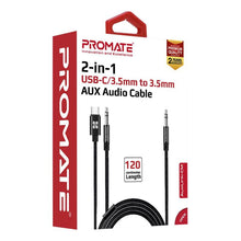 Load image into Gallery viewer, Promate AuxLink-CM 2-in-1 USB-C/3.5mm to 3.5mm AUX Audio Cable-Flash Zone Electronics             فلاش زون للالكترونيات