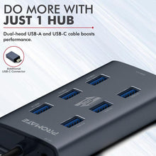 Load image into Gallery viewer, Promate EzHub-7 Aluminium Alloy Powered USB Hub • 7 USB 3.0 Ports • USB-C Adaptor • 5Gbps Transfer Rate • Data & Charge-Flash Zone Electronics فلاش زون للالكترونيات