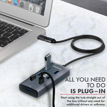 Load image into Gallery viewer, Promate EzHub-7 Aluminium Alloy Powered USB Hub • 7 USB 3.0 Ports • USB-C Adaptor • 5Gbps Transfer Rate • Data & Charge-Flash Zone Electronics فلاش زون للالكترونيات