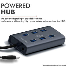 Load image into Gallery viewer, Promate EzHub-7 Aluminium Alloy Powered USB Hub • 7 USB 3.0 Ports • USB-C Adaptor • 5Gbps Transfer Rate • Data & Charge-Flash Zone Electronics فلاش زون للالكترونيات