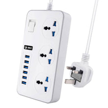 Load image into Gallery viewer, IQ PowerPower Strip with 3 AC Sockets + 6 USB Ports TB-T09-Flash Zone Electronics فلاش زون للالكترونيات