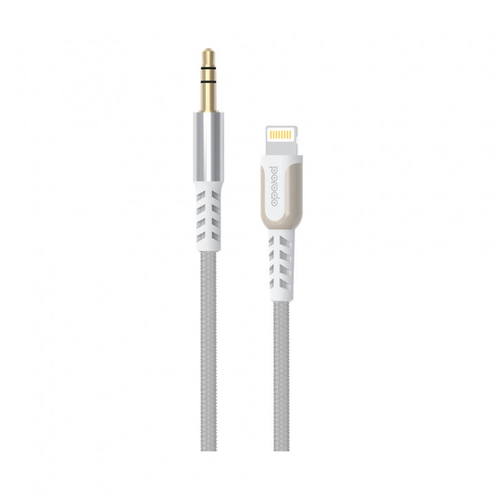 Porodo Metal Braided Lightning to AUX Cable 1.2m-Flash Zone Electronics فلاش زون للالكترونيات