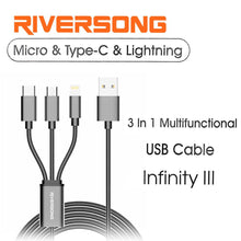 Load image into Gallery viewer, Riversong 3 in 1 multifunctional Usb Cable Infinity-Flash Zone Electronics             فلاش زون للالكترونيات