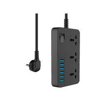 Load image into Gallery viewer, IQ PowerPower Strip with 3 AC Sockets + 6 USB Ports TB-T09-Flash Zone Electronics فلاش زون للالكترونيات