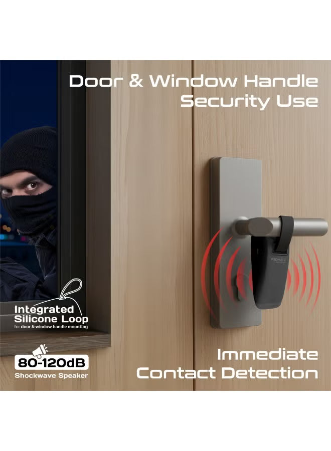 Promate Portable Door Stopper Alarm – Personal Security Door Alarm-Flash Zone Electronics فلاش زون للالكترونيات