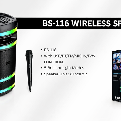 BS-116 Wireless Speaker-Flash Zone Electronics فلاش زون للالكترونيات