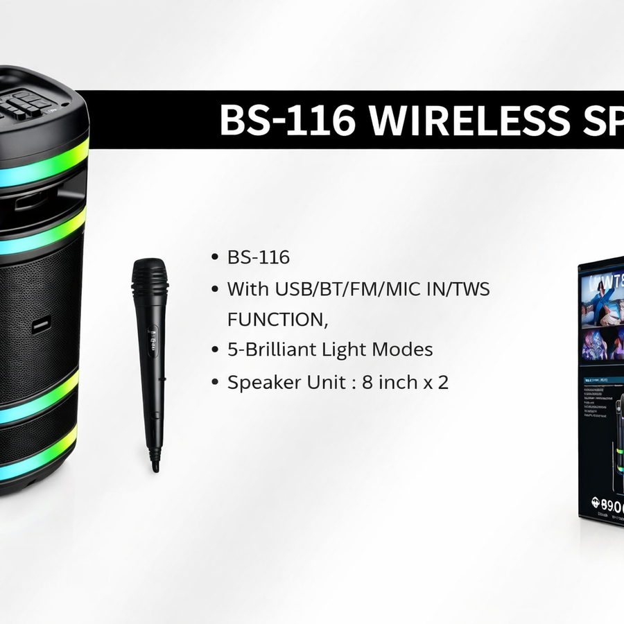 BS-116 Wireless Speaker-Flash Zone Electronics فلاش زون للالكترونيات