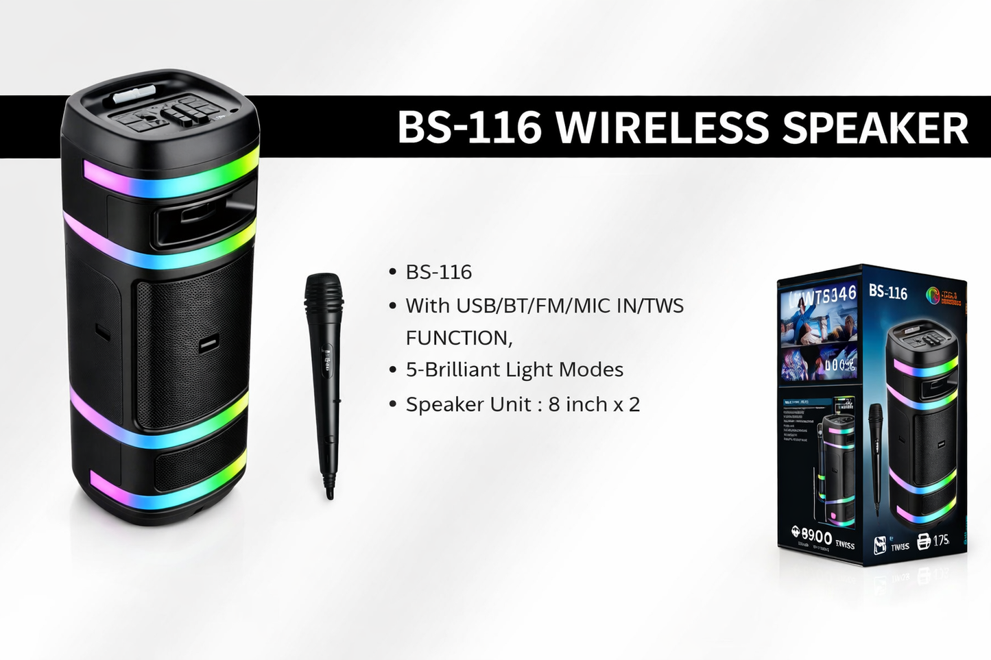 BS-116 Wireless Speaker-Flash Zone Electronics فلاش زون للالكترونيات