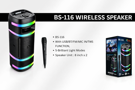 BS-116 Wireless Speaker-Flash Zone Electronics فلاش زون للالكترونيات