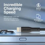 Promate High Tensile Strength Data & Charge Cable for Apple High‑tensile strength USB‑A to Lightning data & charge cable for iPhone, iPad & more — 1 m-Flash Zone Electronics فلاش زون للالكترونيات