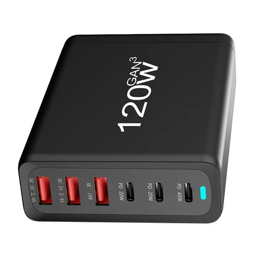 N York Super Fast Charging GaN3 120W 6‑Port Charger-Flash Zone Electronics فلاش زون للالكترونيات