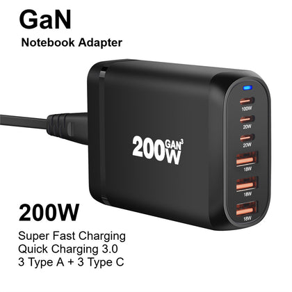 N York Super Fast Charging GaN3 120W 6‑Port Charger-Flash Zone Electronics فلاش زون للالكترونيات