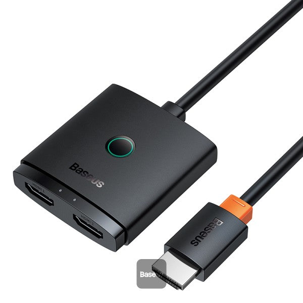 Baseus AirJoy Series 2‑in‑1 Bidirectional HDMI Switch with 1m Cable – Cluster Black-Flash Zone Electronics فلاش زون للالكترونيات
