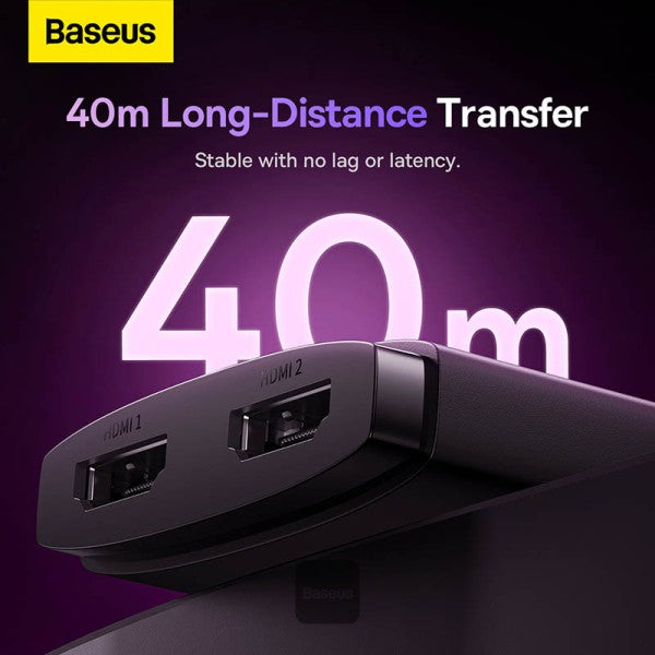 Baseus AirJoy Series 2‑in‑1 Bidirectional HDMI Switch with 1m Cable – Cluster Black-Flash Zone Electronics فلاش زون للالكترونيات