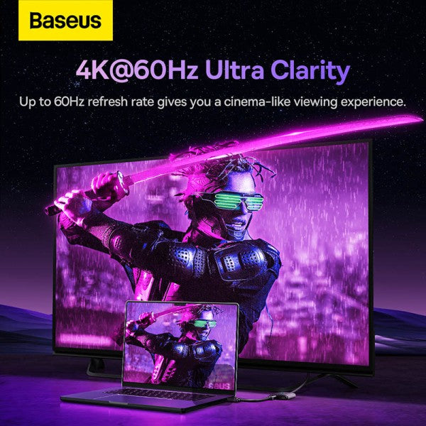 Baseus AirJoy Series 2‑in‑1 Bidirectional HDMI Switch with 1m Cable – Cluster Black-Flash Zone Electronics فلاش زون للالكترونيات