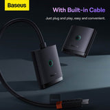 Baseus AirJoy Series 2‑in‑1 Bidirectional HDMI Switch with 1m Cable – Cluster Black-Flash Zone Electronics فلاش زون للالكترونيات