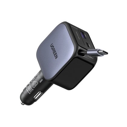 UGREEN Nexode 90W Car Charger with Retractable Cable-Flash Zone Electronics فلاش زون للالكترونيات