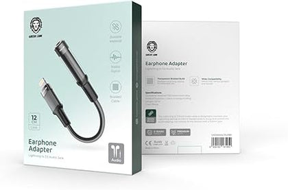 Green Lion Earphone Adapter Lightning to 3.5mm Audio Cable-Flash Zone Electronics فلاش زون للالكترونيات