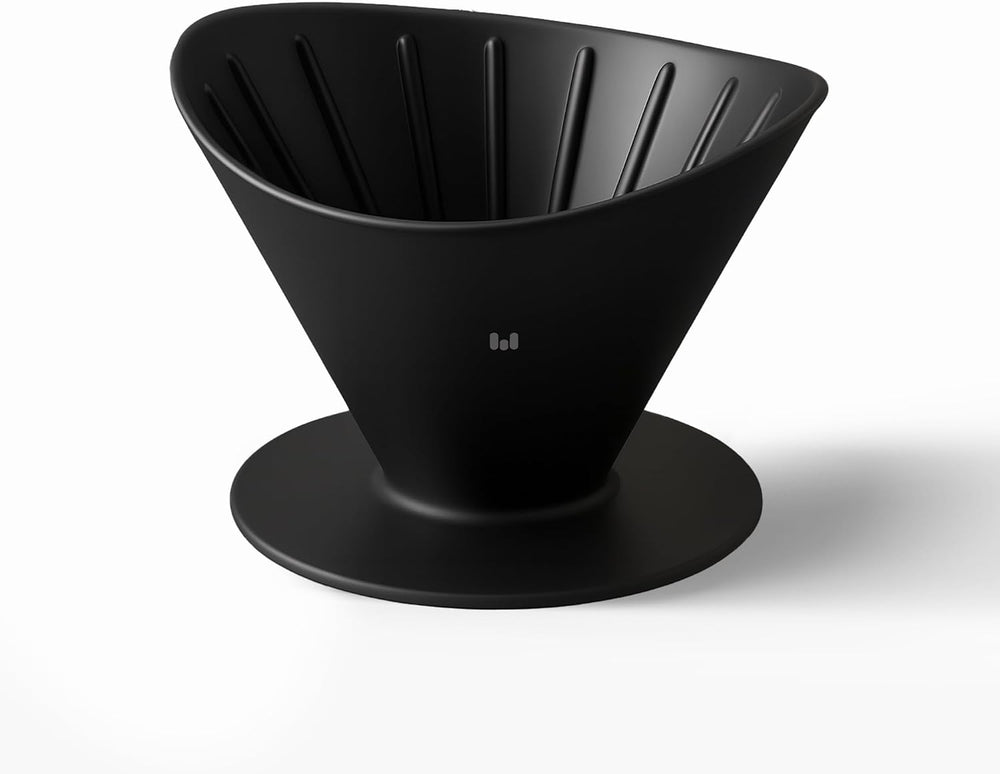 MACNOA MacDrip Aeris Premium Ceramic Pour-Over Coffee Dripper, Size 2 Filter Compatible, Wing-Shaped Design, Medium Grind, Black-Flash Zone Electronics فلاش زون للالكترونيات