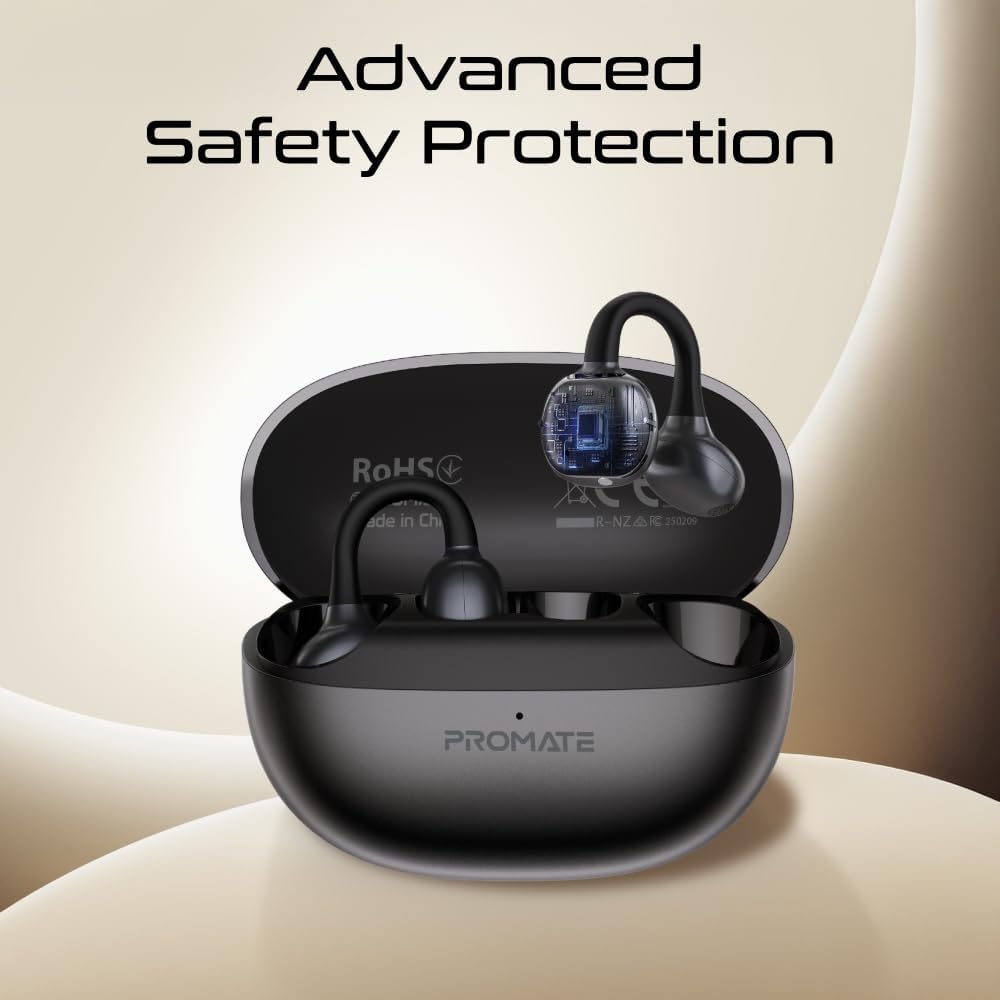 Promate AirClip-Pro AudioFit™ Open-Ear True Wireless Stereo Earbuds with IntelliTouch-Flash Zone Electronics فلاش زون للالكترونيات