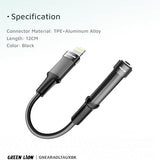 Green Lion Earphone Adapter Lightning to 3.5mm Audio Cable-Flash Zone Electronics فلاش زون للالكترونيات