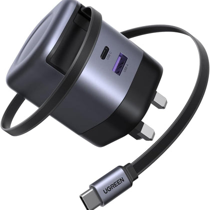 UGREEN Nexode Pro 65W GaN Charger with Retractable Cable-Flash Zone Electronics فلاش زون للالكترونيات