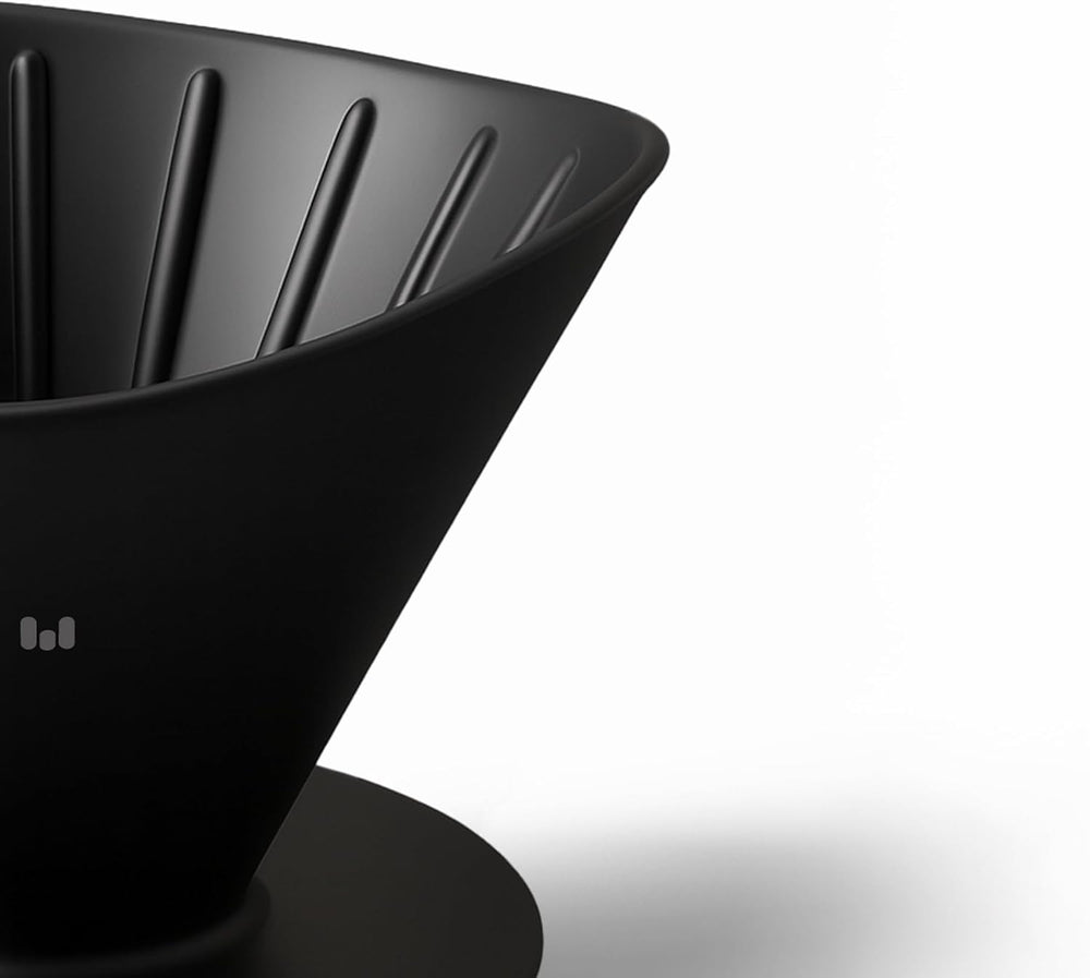 MACNOA MacDrip Aeris Premium Ceramic Pour-Over Coffee Dripper, Size 2 Filter Compatible, Wing-Shaped Design, Medium Grind, Black-Flash Zone Electronics فلاش زون للالكترونيات