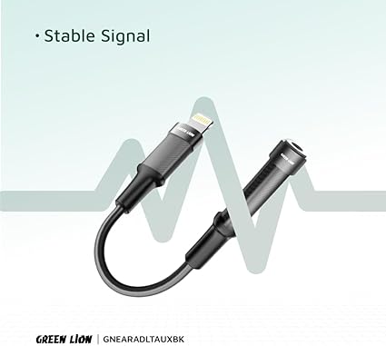 Green Lion Earphone Adapter Lightning to 3.5mm Audio Cable-Flash Zone Electronics فلاش زون للالكترونيات