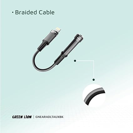 Green Lion Earphone Adapter Lightning to 3.5mm Audio Cable-Flash Zone Electronics فلاش زون للالكترونيات