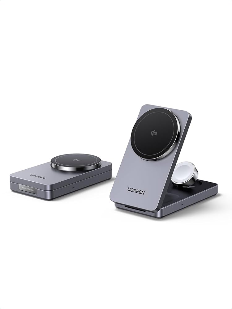 UGREEN 3-in-1 Magnetic Wireless Charger 15W Foldable (Qi2)-Flash Zone Electronics فلاش زون للالكترونيات