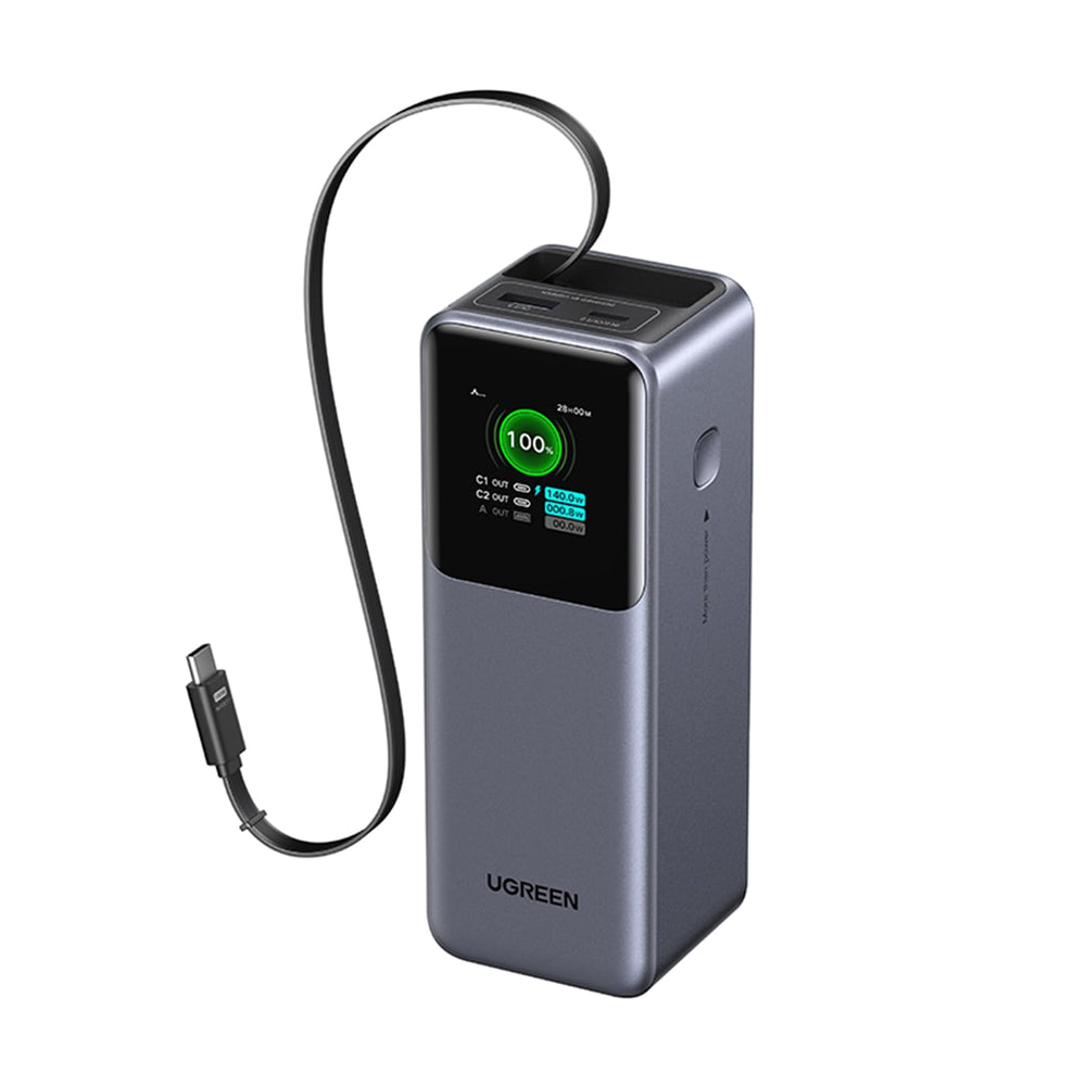UGREEN Nexode 20000mAh 165W Fast Charging Power Bank with Retractable Cable-Flash Zone Electronics فلاش زون للالكترونيات
