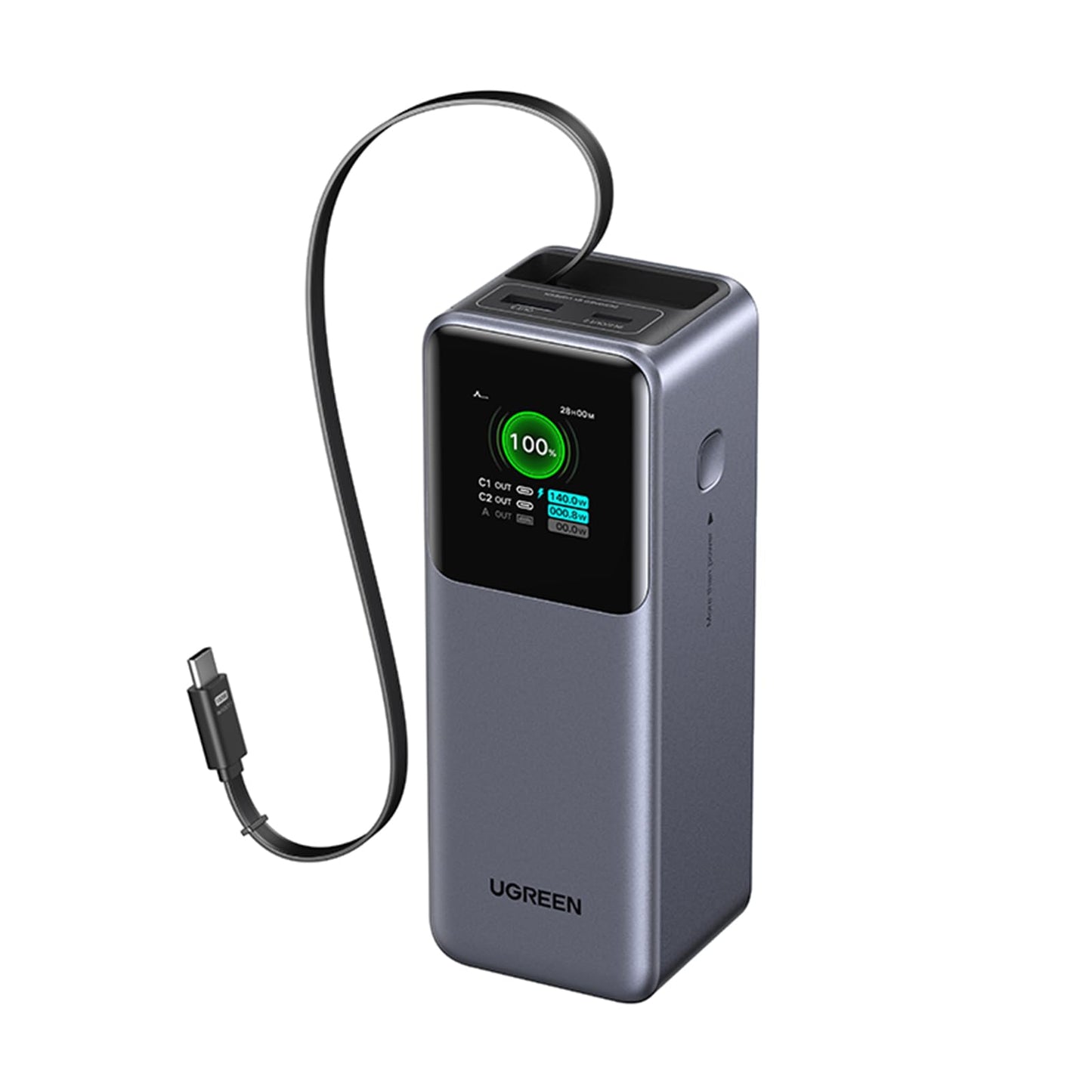 UGREEN Nexode 20000mAh 165W Fast Charging Power Bank with Retractable Cable-Flash Zone Electronics فلاش زون للالكترونيات
