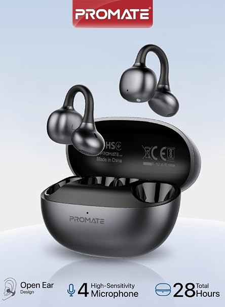 Promate AirClip-Pro AudioFit™ Open-Ear True Wireless Stereo Earbuds with IntelliTouch-Flash Zone Electronics فلاش زون للالكترونيات