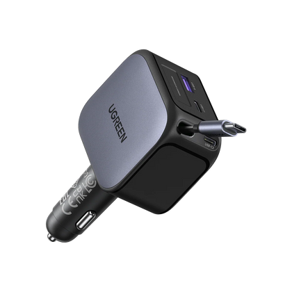 UGREEN Nexode 145W Car Charger with Retractable Cable-Flash Zone Electronics فلاش زون للالكترونيات
