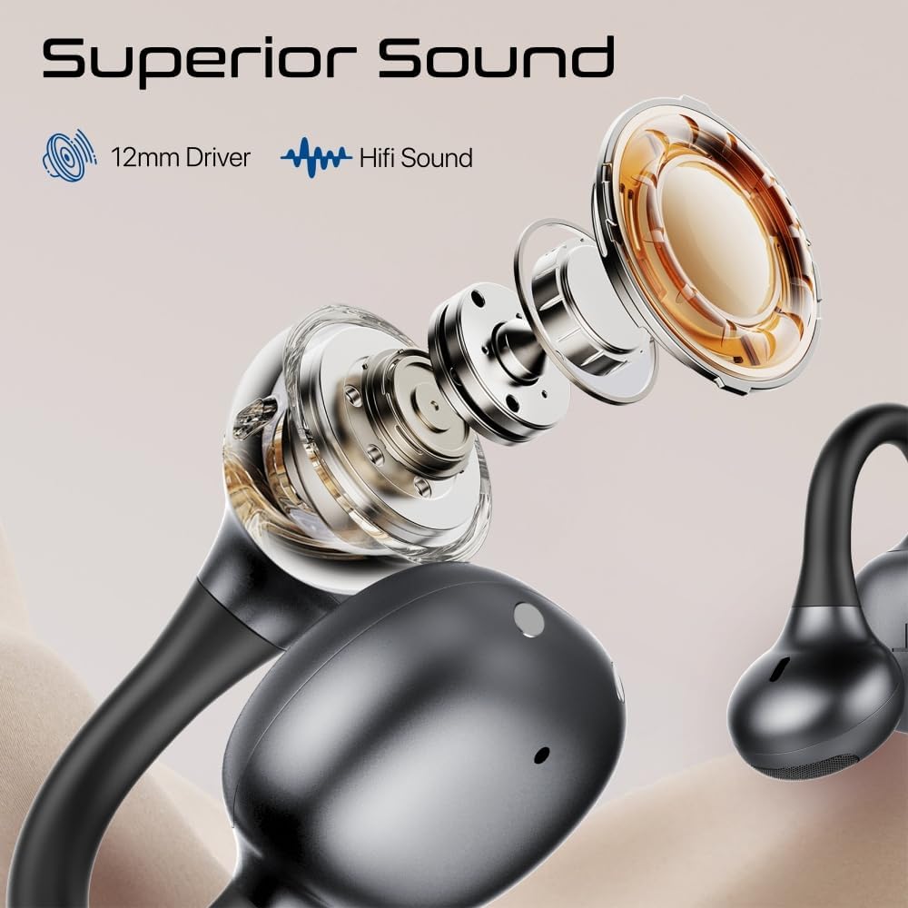 Promate AirClip-Pro AudioFit™ Open-Ear True Wireless Stereo Earbuds with IntelliTouch-Flash Zone Electronics فلاش زون للالكترونيات