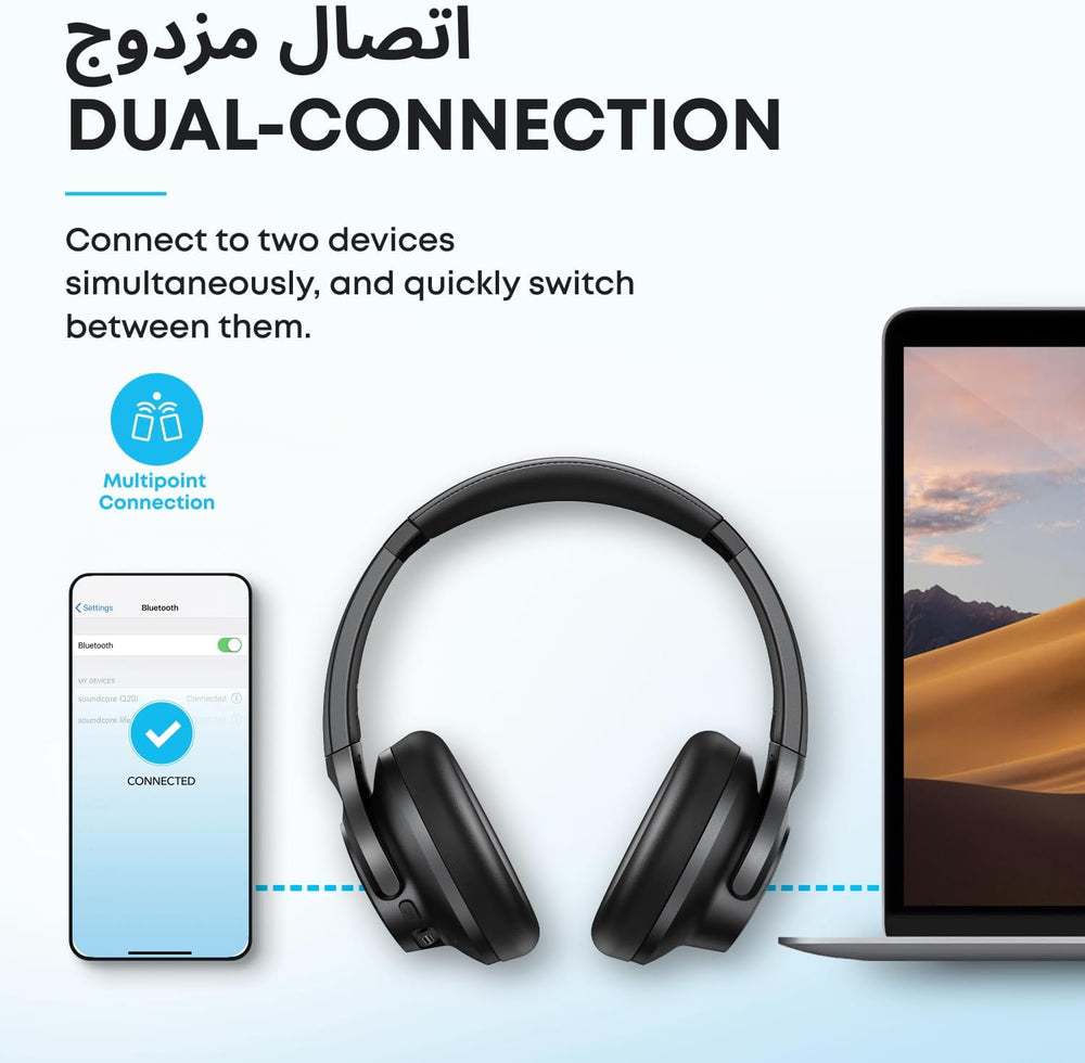 Soundcore by Anker Q20i Hybrid Active Noise Cancelling Headphones-Flash Zone Electronics فلاش زون للالكترونيات