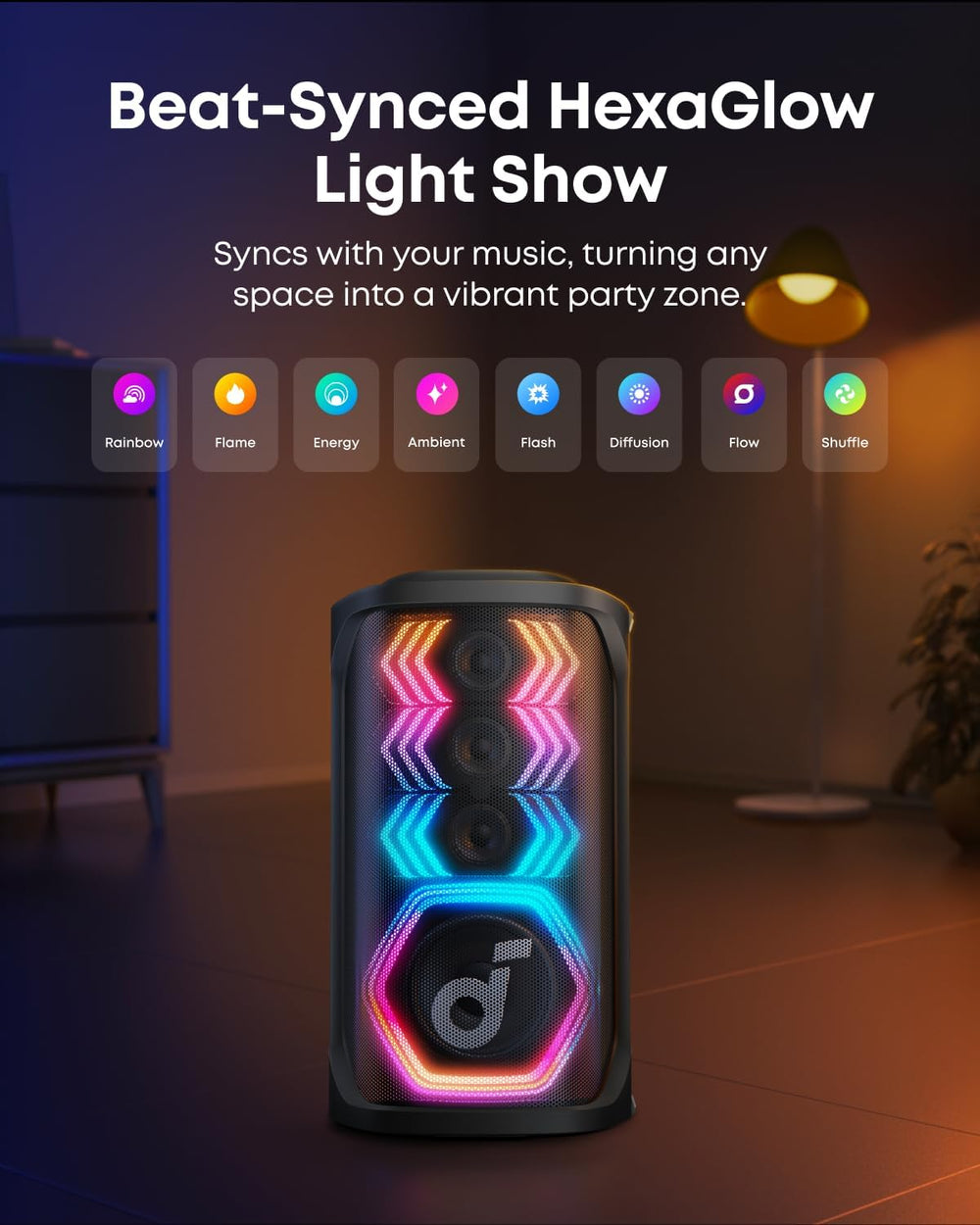 Soundcore Rave 3S 200W AI Karaoke Bluetooth Party Speaker with Dual Wireless Microphones-Flash Zone Electronics فلاش زون للالكترونيات