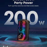 Soundcore Rave 3S 200W AI Karaoke Bluetooth Party Speaker with Dual Wireless Microphones