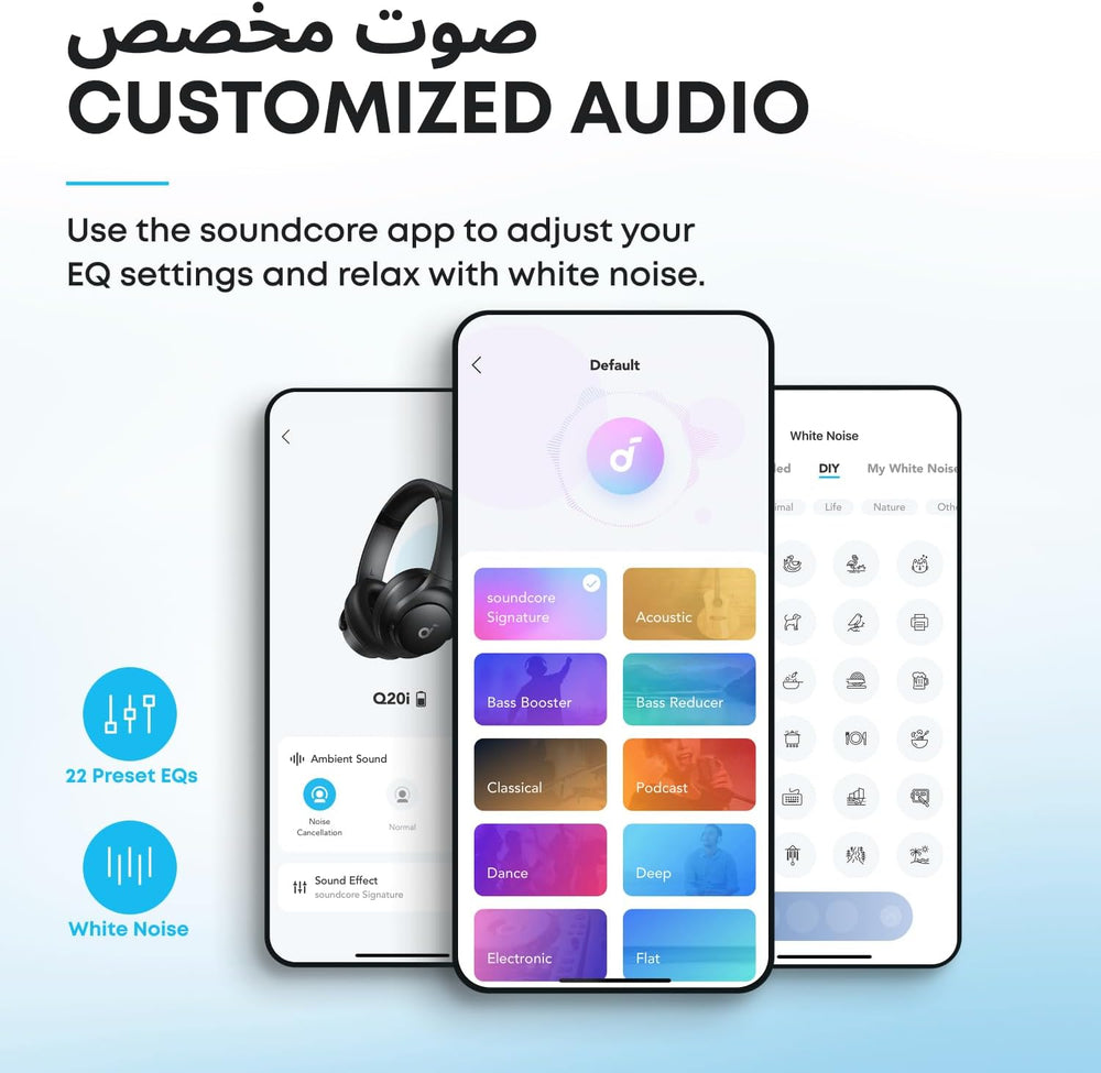 Soundcore by Anker Q20i Hybrid Active Noise Cancelling Headphones-Flash Zone Electronics فلاش زون للالكترونيات