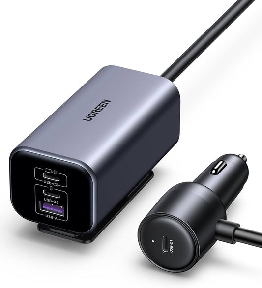 UGREEN 150W 4-Port GaN Car Charger-Flash Zone Electronics فلاش زون للالكترونيات