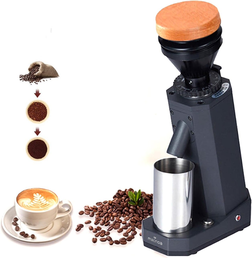 MACNOA MacGrind Grande DLC Coffee Grinder, 19 Grind Settings, 40mm DLC Burr, 150W Electric Grinder for Espresso, Filter, French Press & Cold Brew-Flash Zone Electronics فلاش زون للالكترونيات