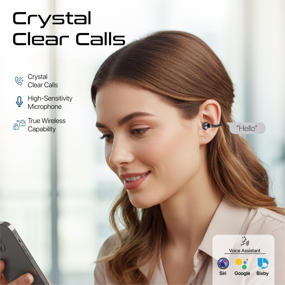 Promate AirClip-Pro AudioFit™ Open-Ear True Wireless Stereo Earbuds with IntelliTouch-Flash Zone Electronics فلاش زون للالكترونيات