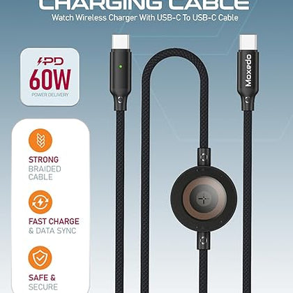 Moxedo 2-in-1 Charging Cable with Watch Wireless Charger & USB-C Cable-Flash Zone Electronics فلاش زون للالكترونيات