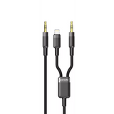 Porodo Multi‑Device AUX 3.5mm & Lightning Cable Versatile 1.2 m Audio Connection Cable for Smartphones & Other Devices-Flash Zone Electronics فلاش زون للالكترونيات