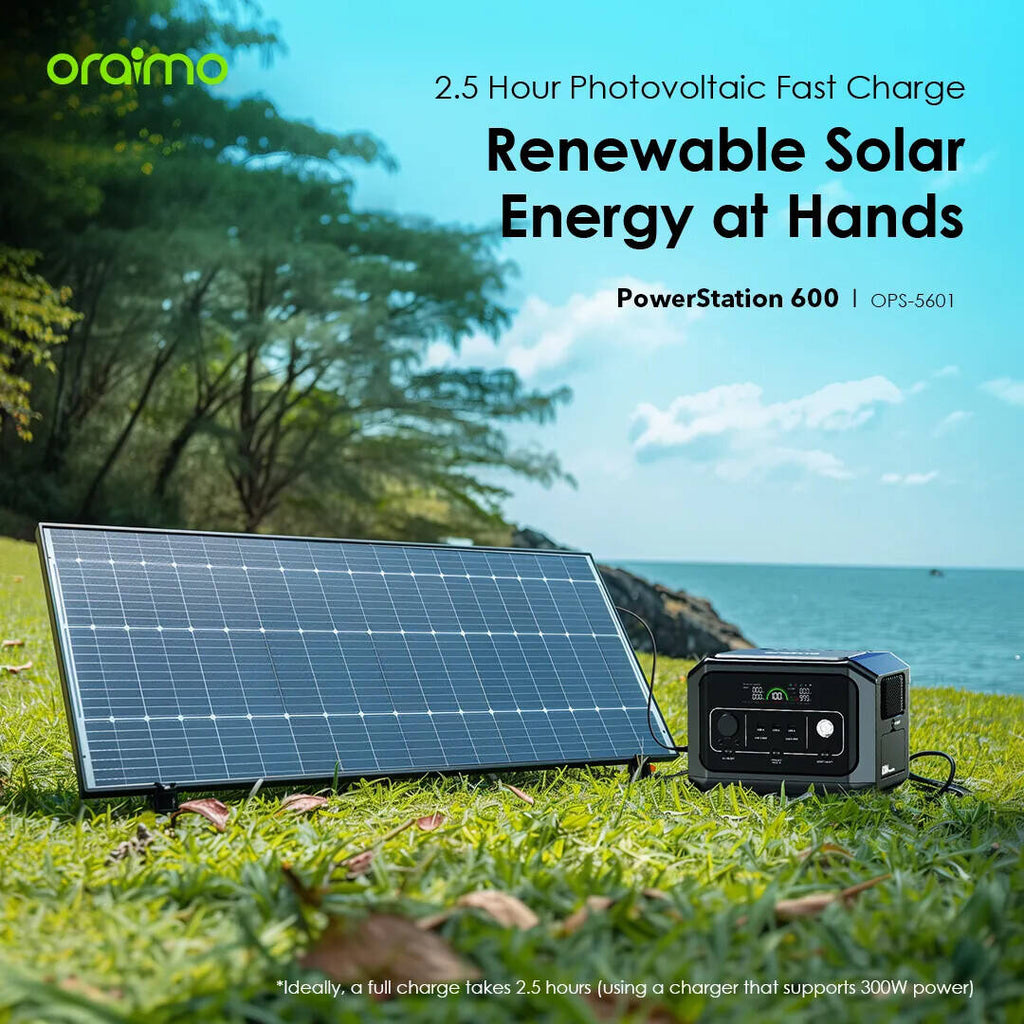 Oraimo PowerStation 600 Portable Power Supply – 600W Backup Battery Generator-Flash Zone Electronics فلاش زون للالكترونيات