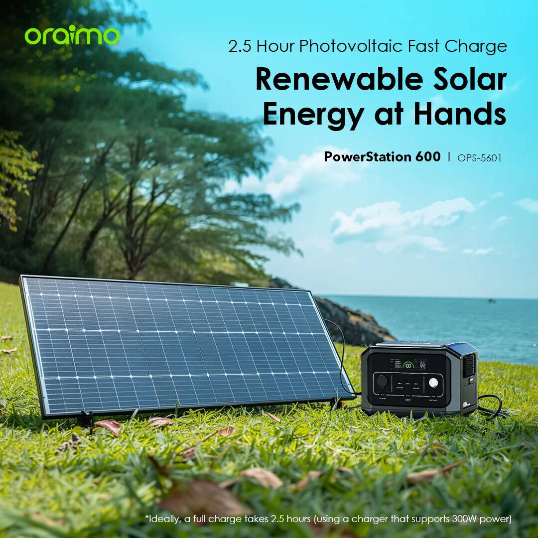 Oraimo PowerStation 600 Portable Power Supply – 600W Backup Battery Generator-Flash Zone Electronics فلاش زون للالكترونيات