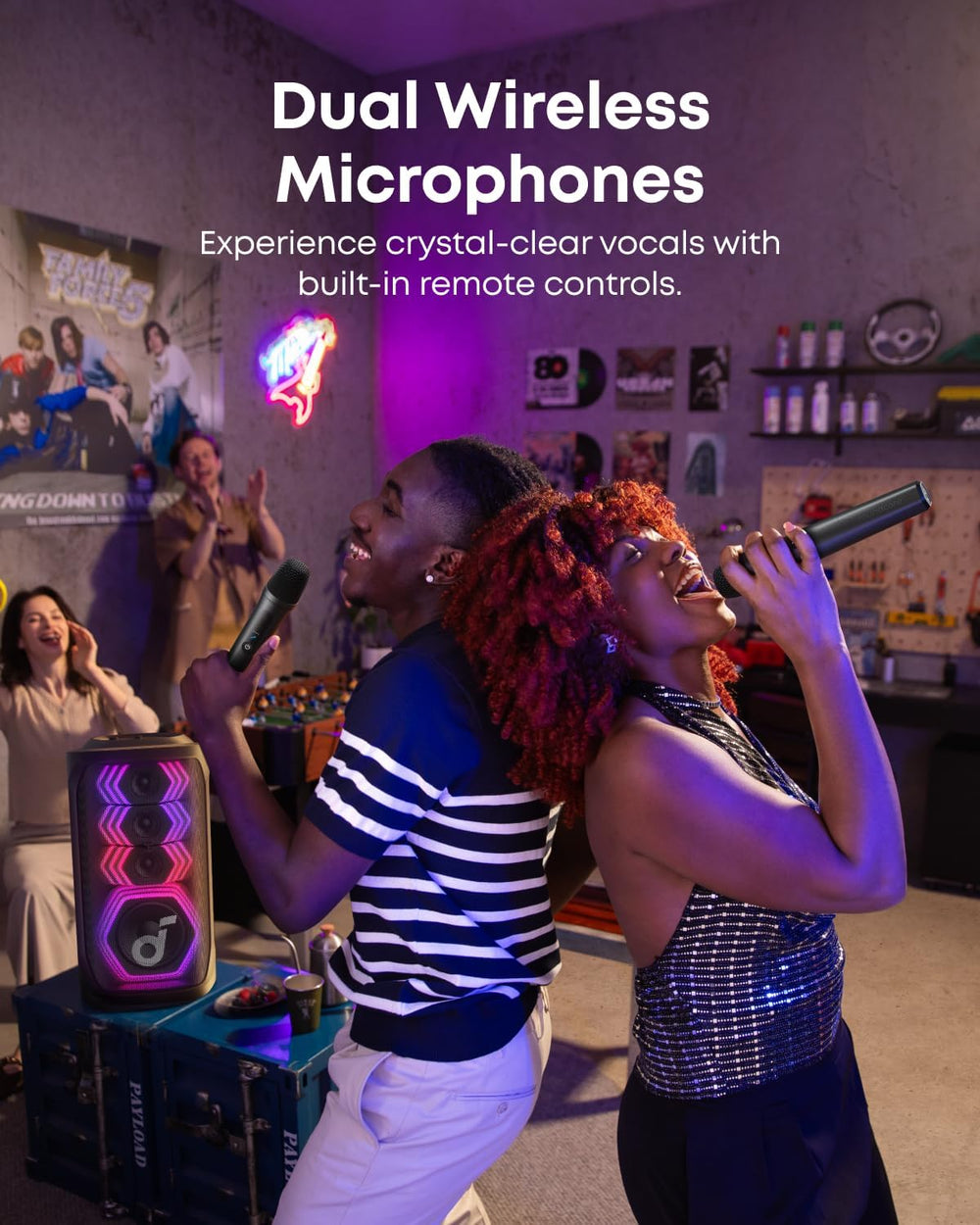 Soundcore Rave 3S 200W AI Karaoke Bluetooth Party Speaker with Dual Wireless Microphones-Flash Zone Electronics فلاش زون للالكترونيات